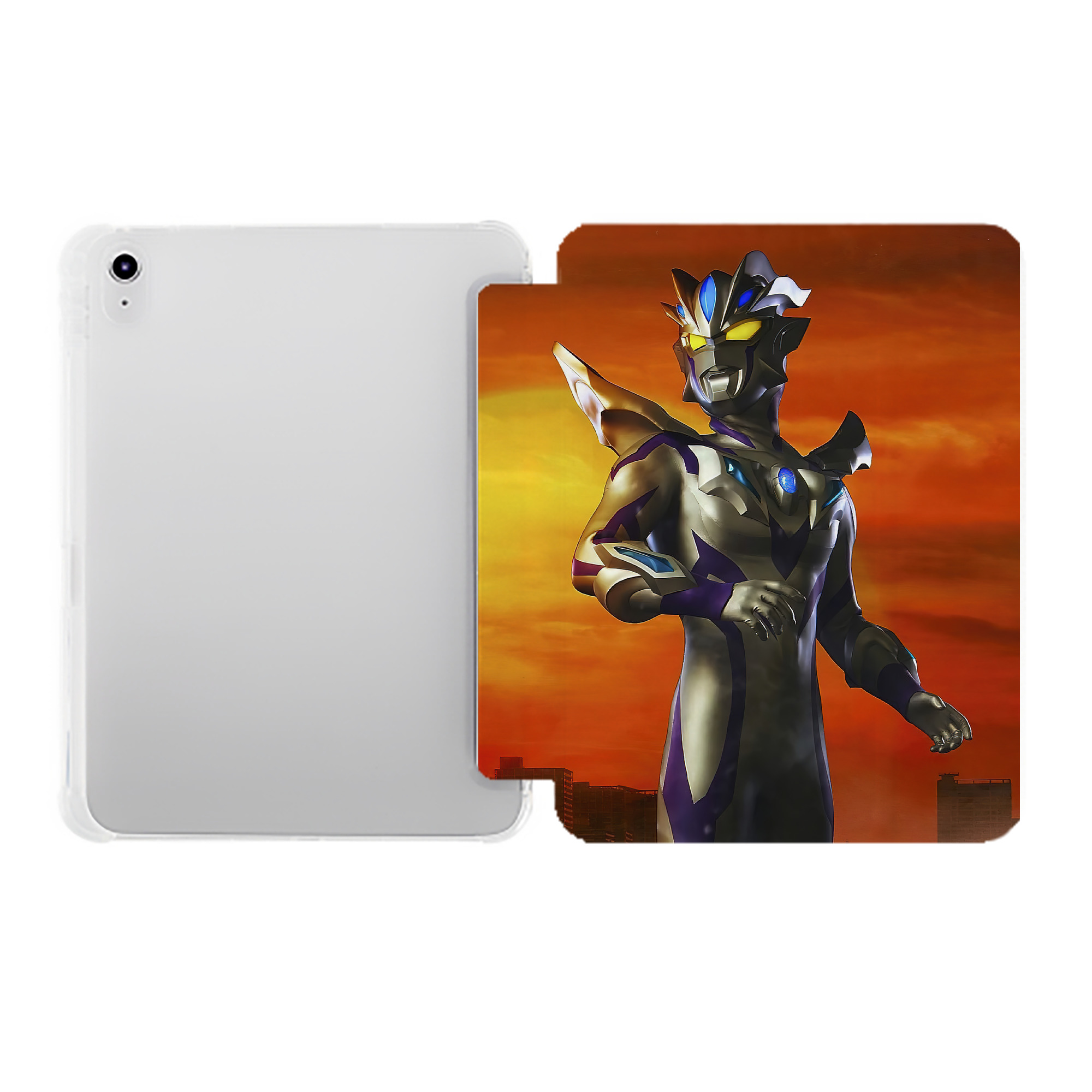 （画像用） ウルトラマン Ultraman IPad ケース ペン収納付き 三つ折りスタンド PUレザー×シリコン 対応機種9.5/10.5/10.9インチ
